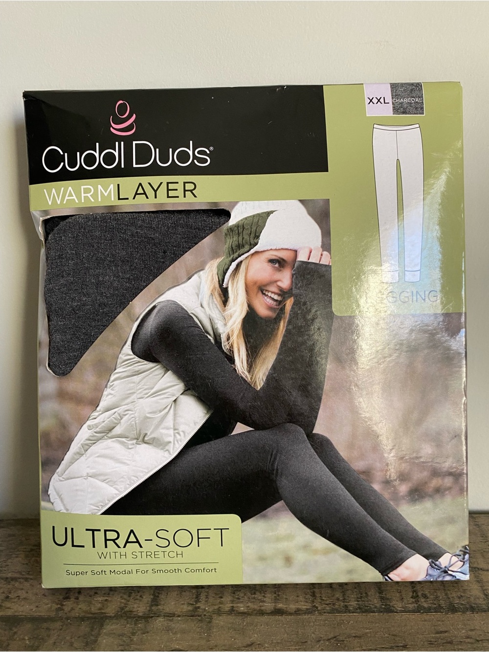 Cuddl Duds Warm Layer Ultra Soft Modal Legging Charcoal Gray XXL 22-24